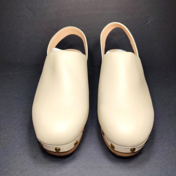 J. Crew Convertible Dusty Ivory Leather Slip On Clog Women's Shoe Size 10.5 NWOT - Picture 2 of 10